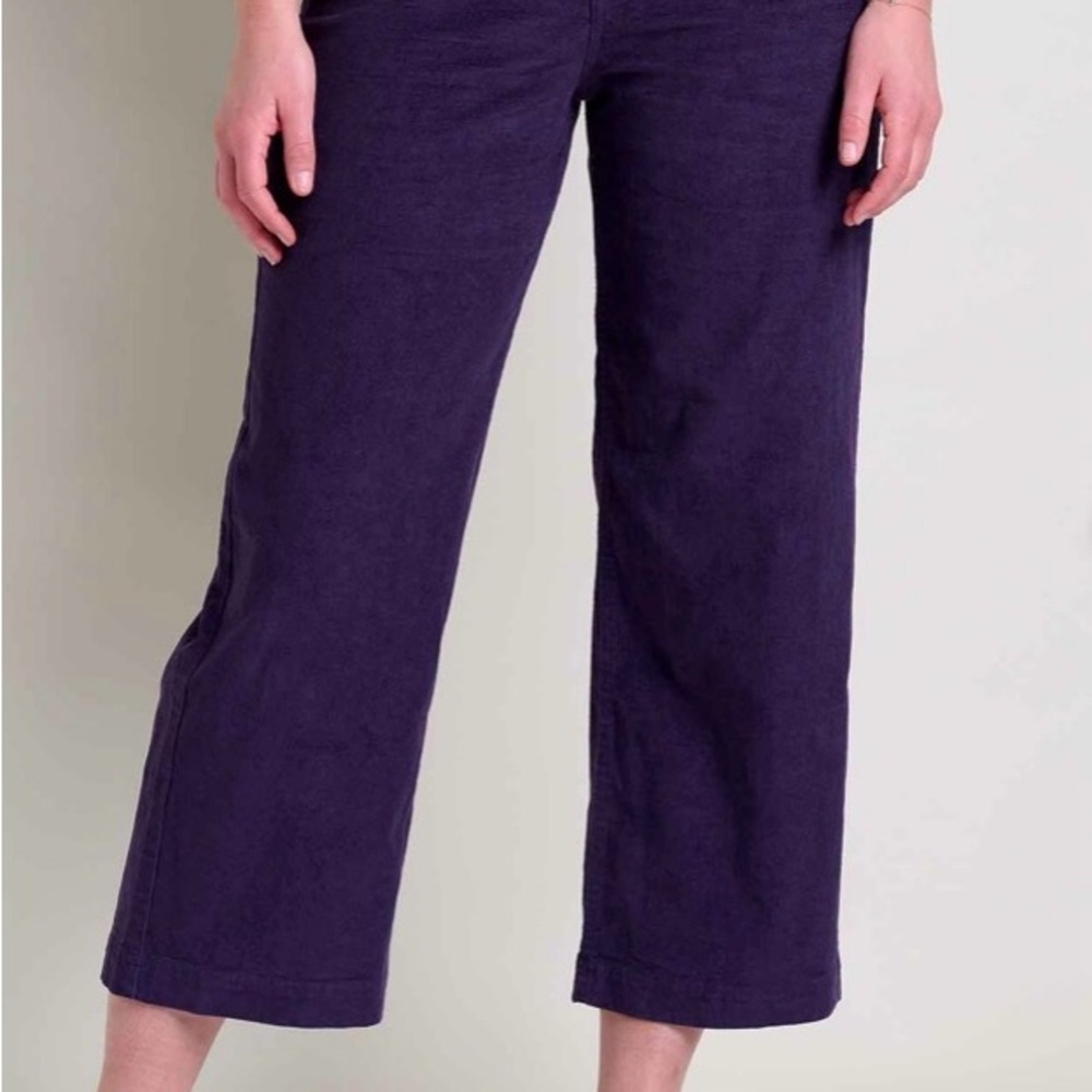 TOAD&CO Purple (Black current) KARUNA wide leg crop Corduroy Pants